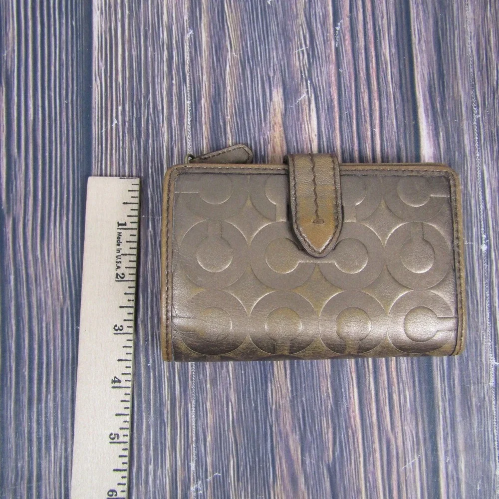 Coach Signature Wallet Zipper Top Bifold‎ Buckle